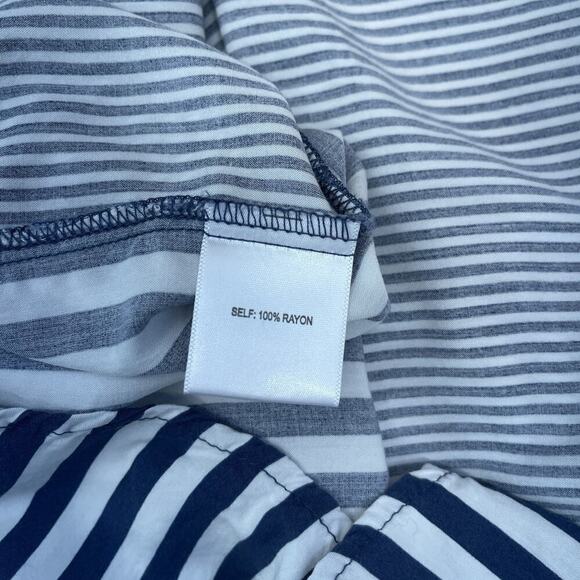 Jane & Delancey Shirt Top Womens Plus Size 1X Blue White Stripe Button Up Beach - Picture 8 of 9